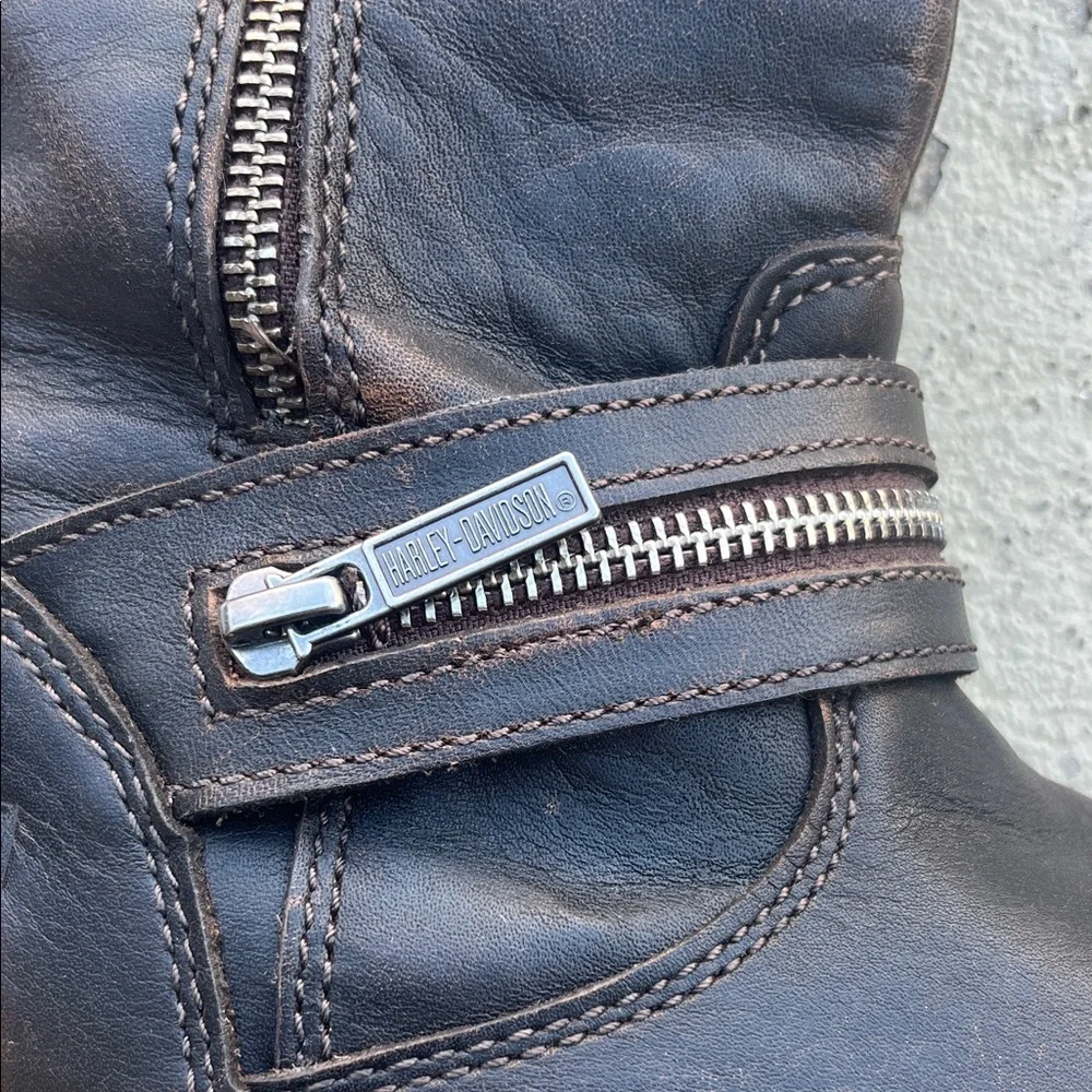 Like new Harley-Davidson Dark Brown Leather Boots - Picture 4 of 16
